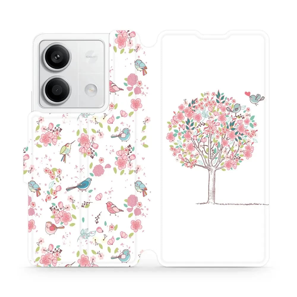 Handyhülle mit klappe für Xiaomi Redmi Note 13 5G, Mobiwear Book, Rosa Hain