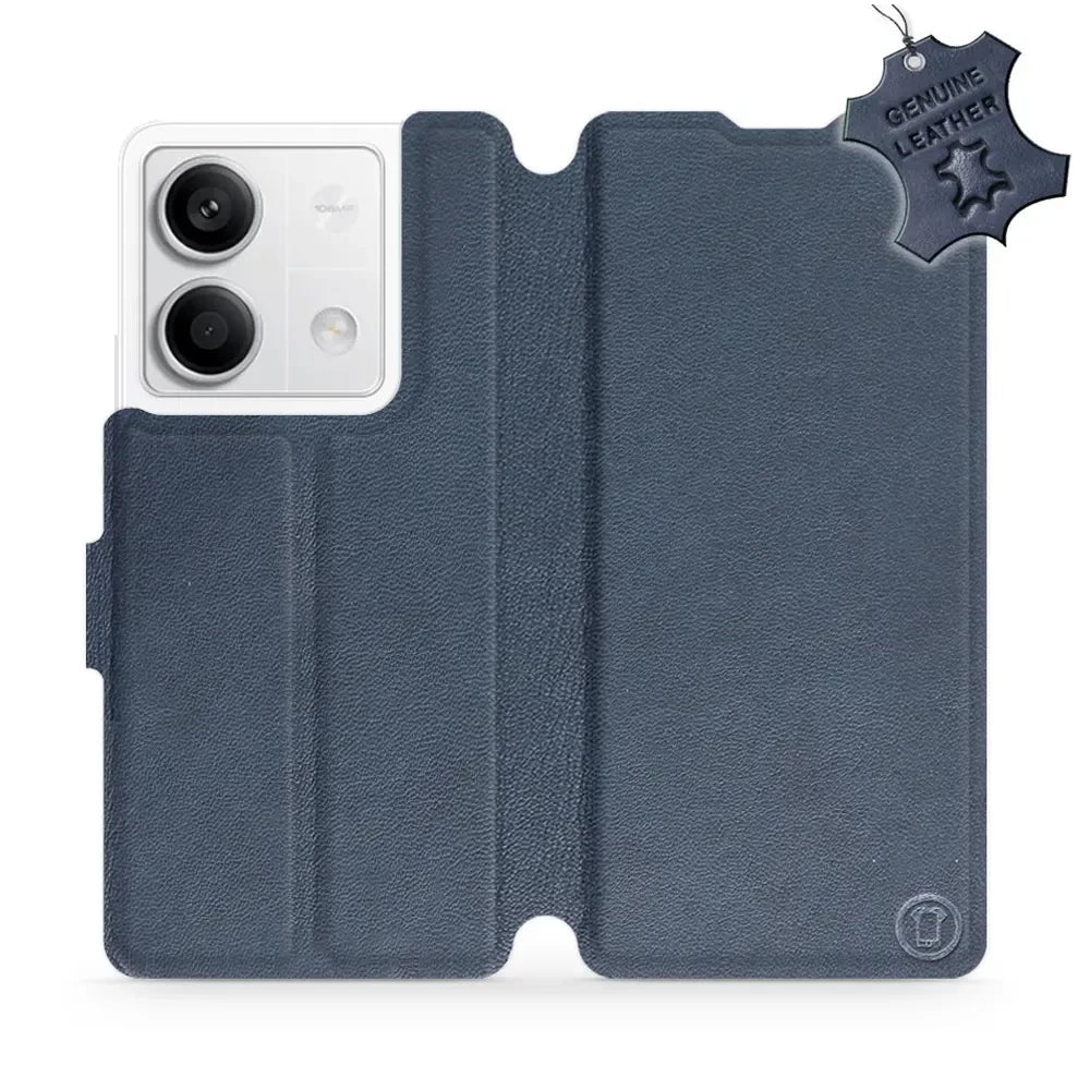 Echtleder Handyhülle für Xiaomi Redmi Note 13 5G, Mobiwear Leather, Dunkelblau