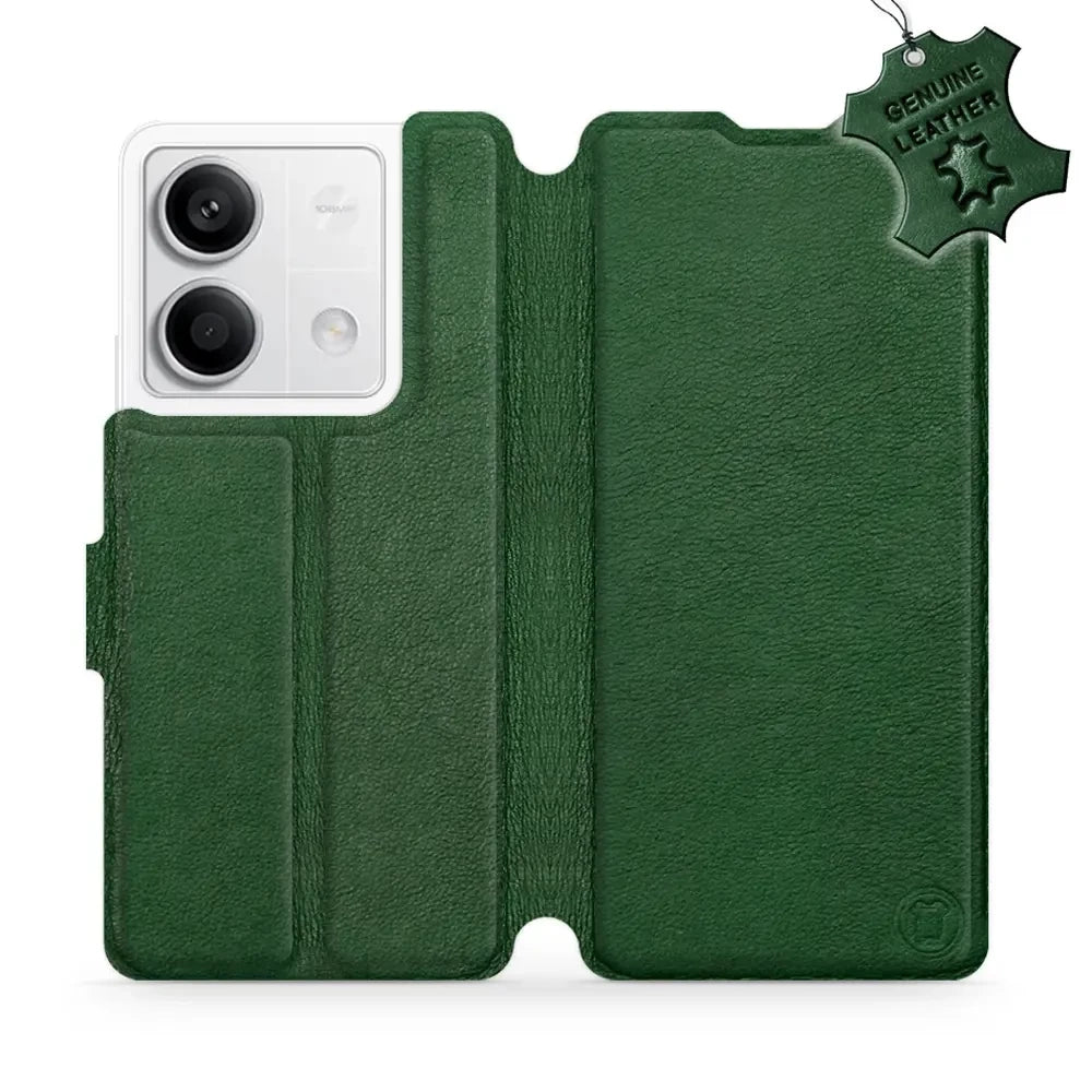 Echtleder Handyhülle für Xiaomi Redmi Note 13 5G, Mobiwear Leather, Grün