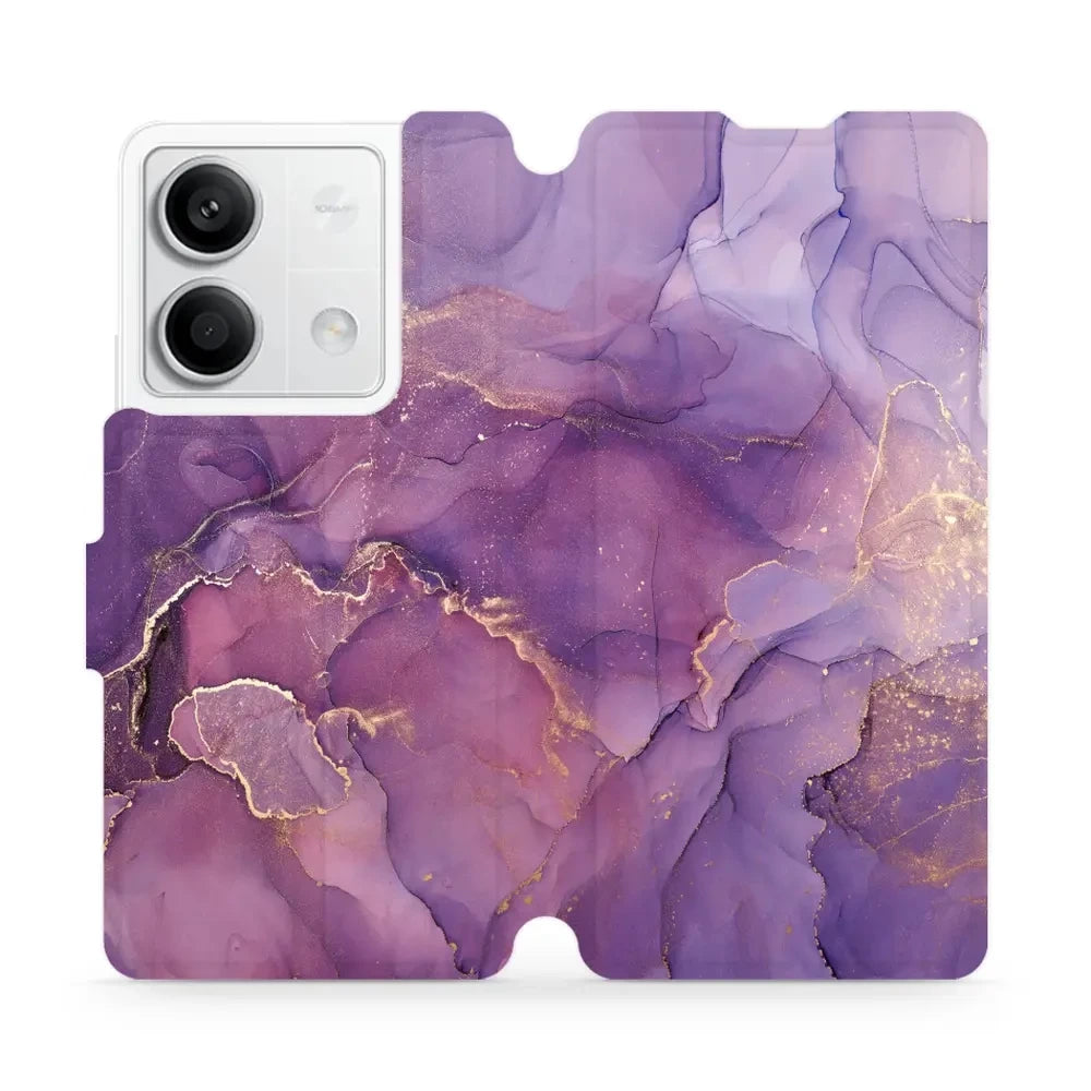 Handyhülle mit klappe für Xiaomi Redmi Note 13 5G, Mobiwear Book, Violett