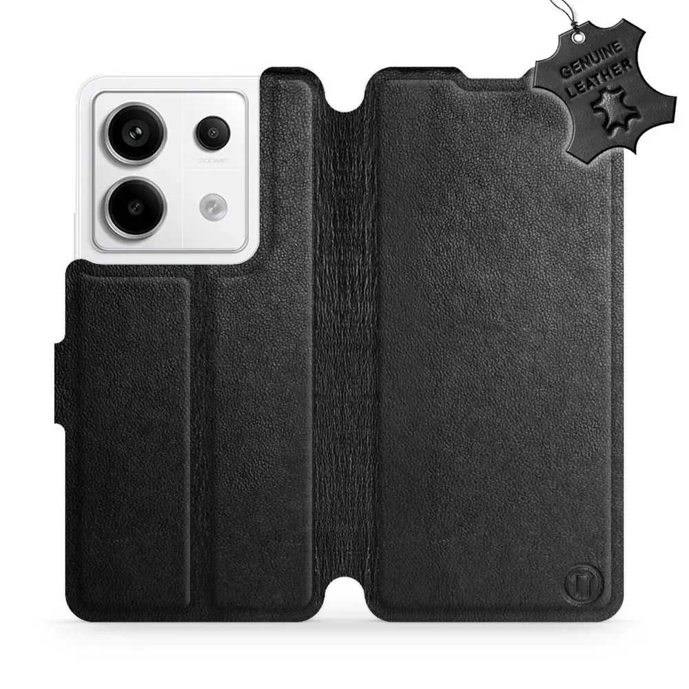 Echtleder Handyhülle für Xiaomi Redmi Note 13 Pro 5G, Mobiwear Leather, Schwarz