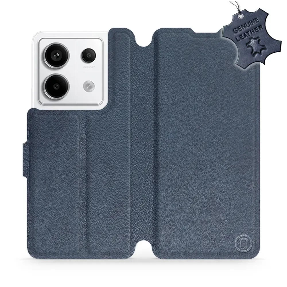 Echtleder Handyhülle für Xiaomi Redmi Note 13 Pro 5G, Mobiwear Leather, Dunkelblau