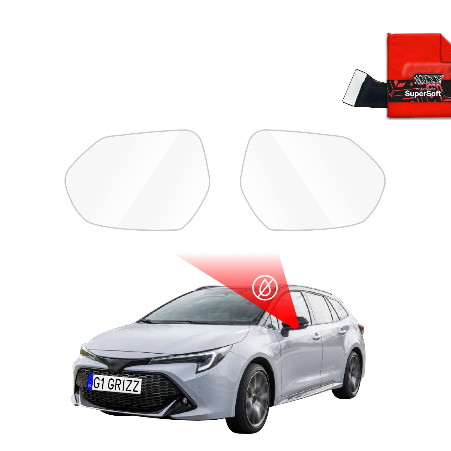 Regenschutzfolie Grizz Protector für Außenspiegel - Toyota Corolla Kombi (2019-2022)