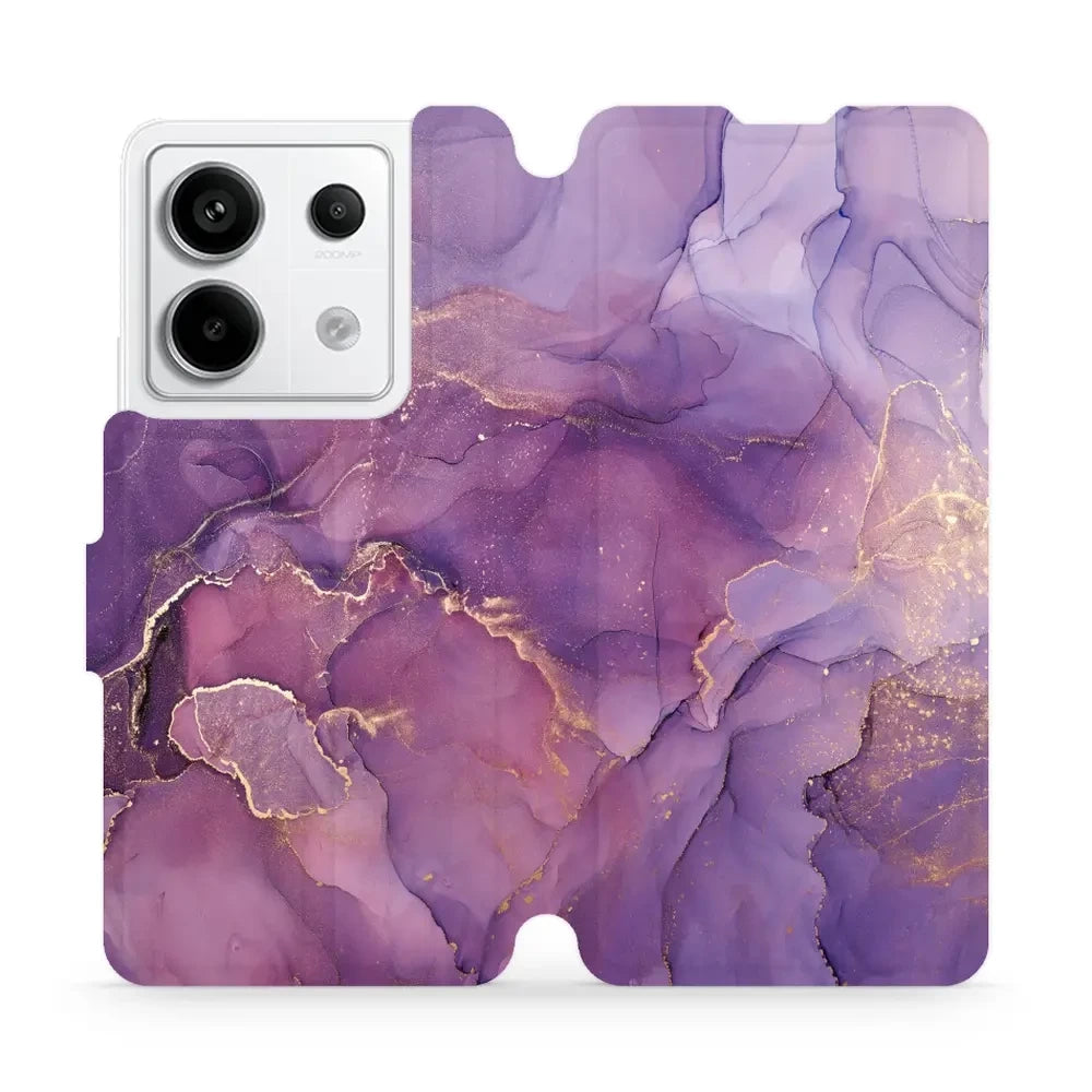 Handyhülle mit klappe für Xiaomi Redmi Note 13 Pro 5G, Mobiwear Book, Violett