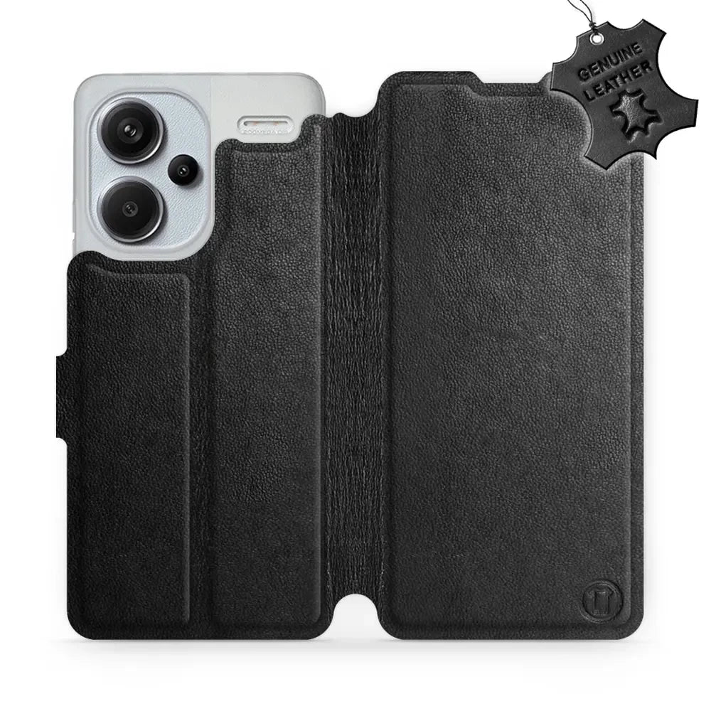 Echtleder Handyhülle für Xiaomi Redmi Note 13 Pro Plus 5G, Mobiwear Leather, Schwarz