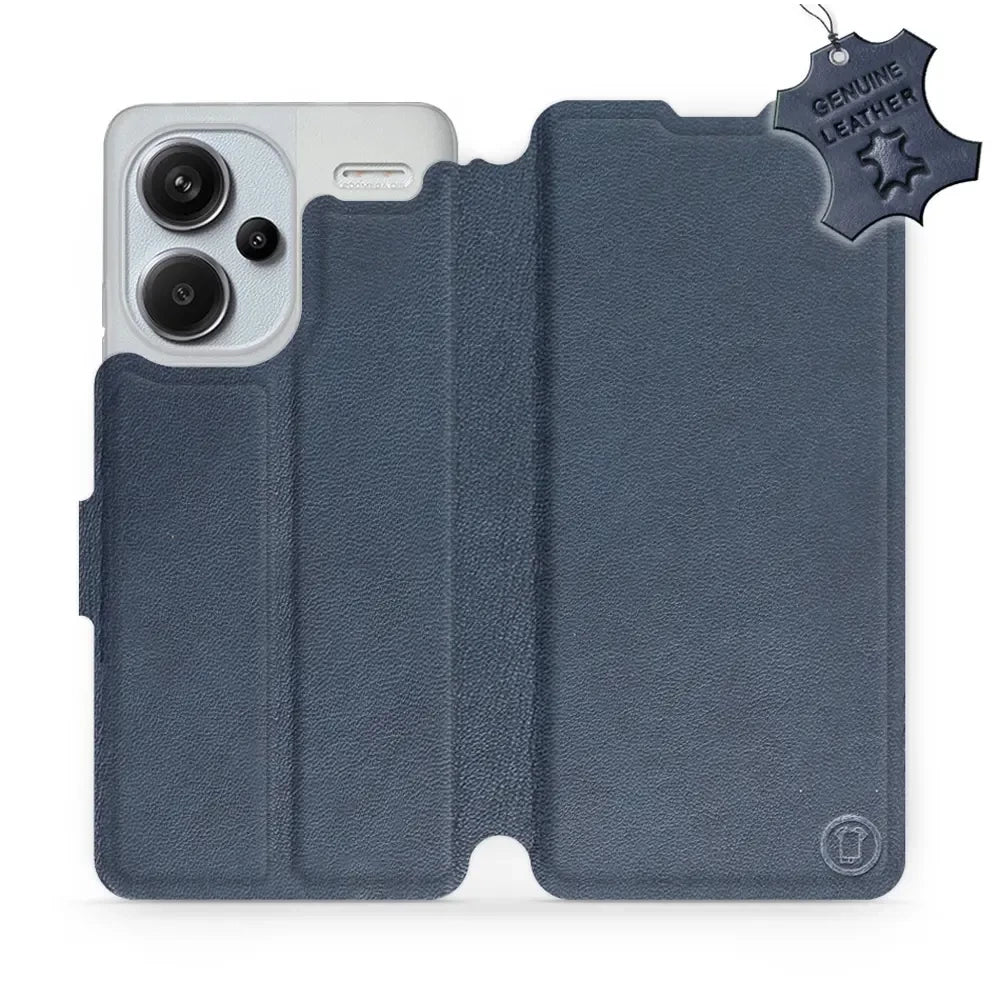 Echtleder Handyhülle für Xiaomi Redmi Note 13 Pro Plus 5G, Mobiwear Leather, Dunkelblau