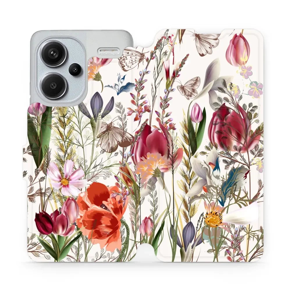 Handyhülle mit klappe für Xiaomi Redmi Note 13 Pro Plus 5G, Mobiwear Book, Blumenstrauß