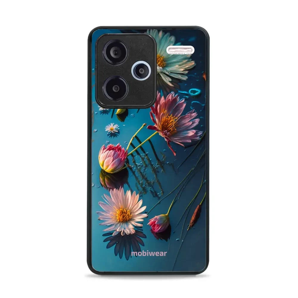 Handyhülle für Xiaomi Redmi Note 13 Pro Plus 5G, Mobiwear Glossy Case, Blau-Blumig