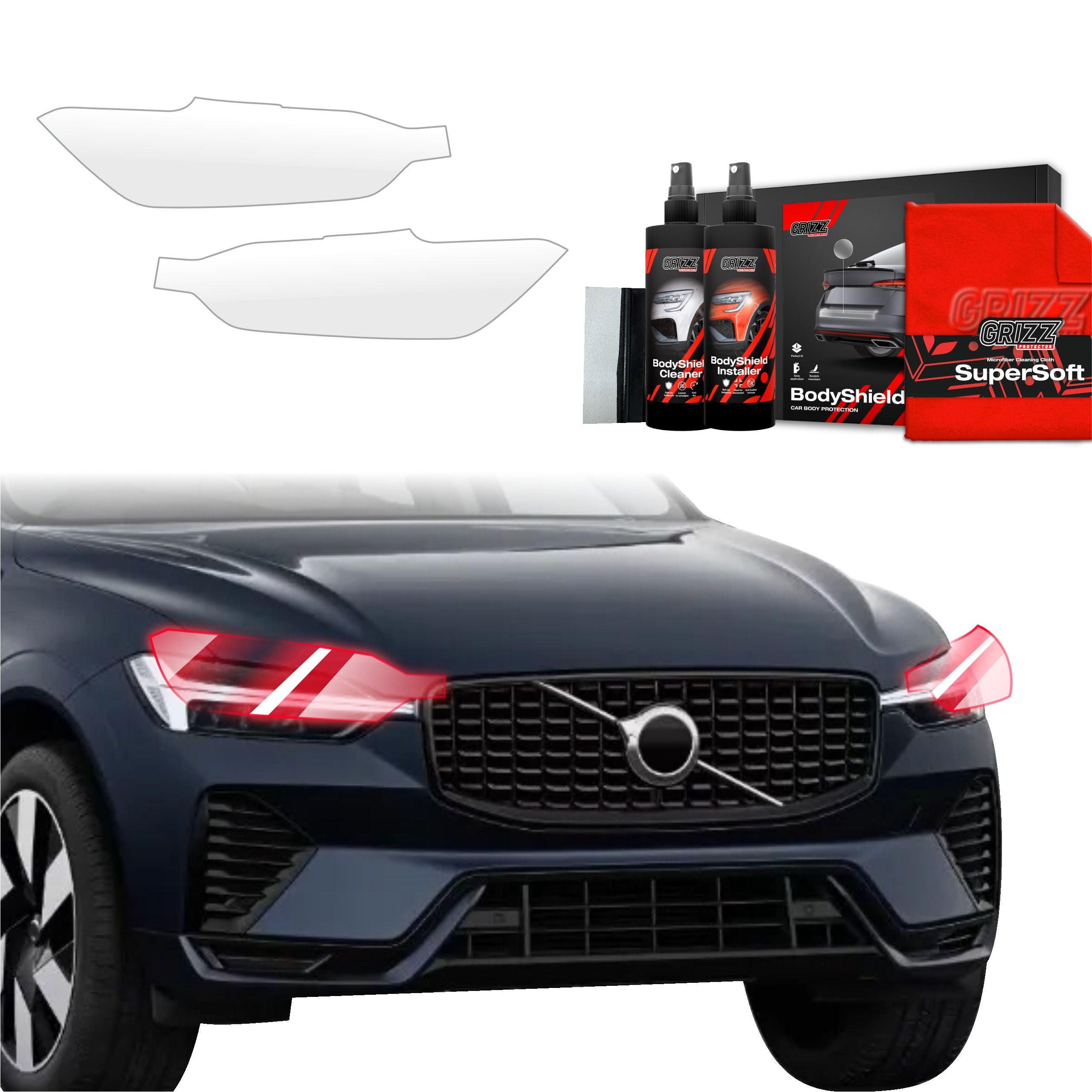 2in1 Schutzfolie Grizz Protector für Scheinwerfer - Volvo XC60 2 (2022-2026)