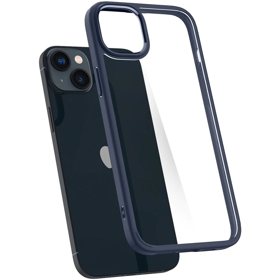 Schutzhülle für iPhone 15, Spigen Ultra Hybrid, Transparent-Dunkelblau