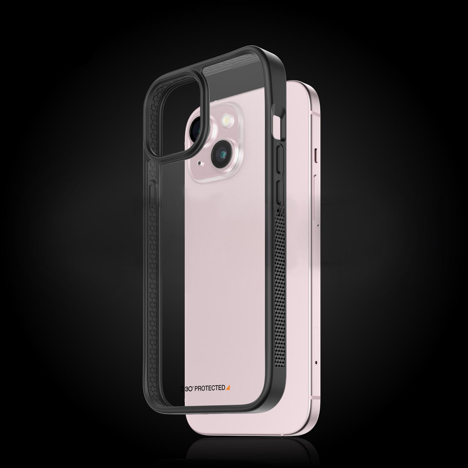 Antibakterielle Schutzhülle PanzerGlass ClearCase für Apple iPhone 15,Schwarz