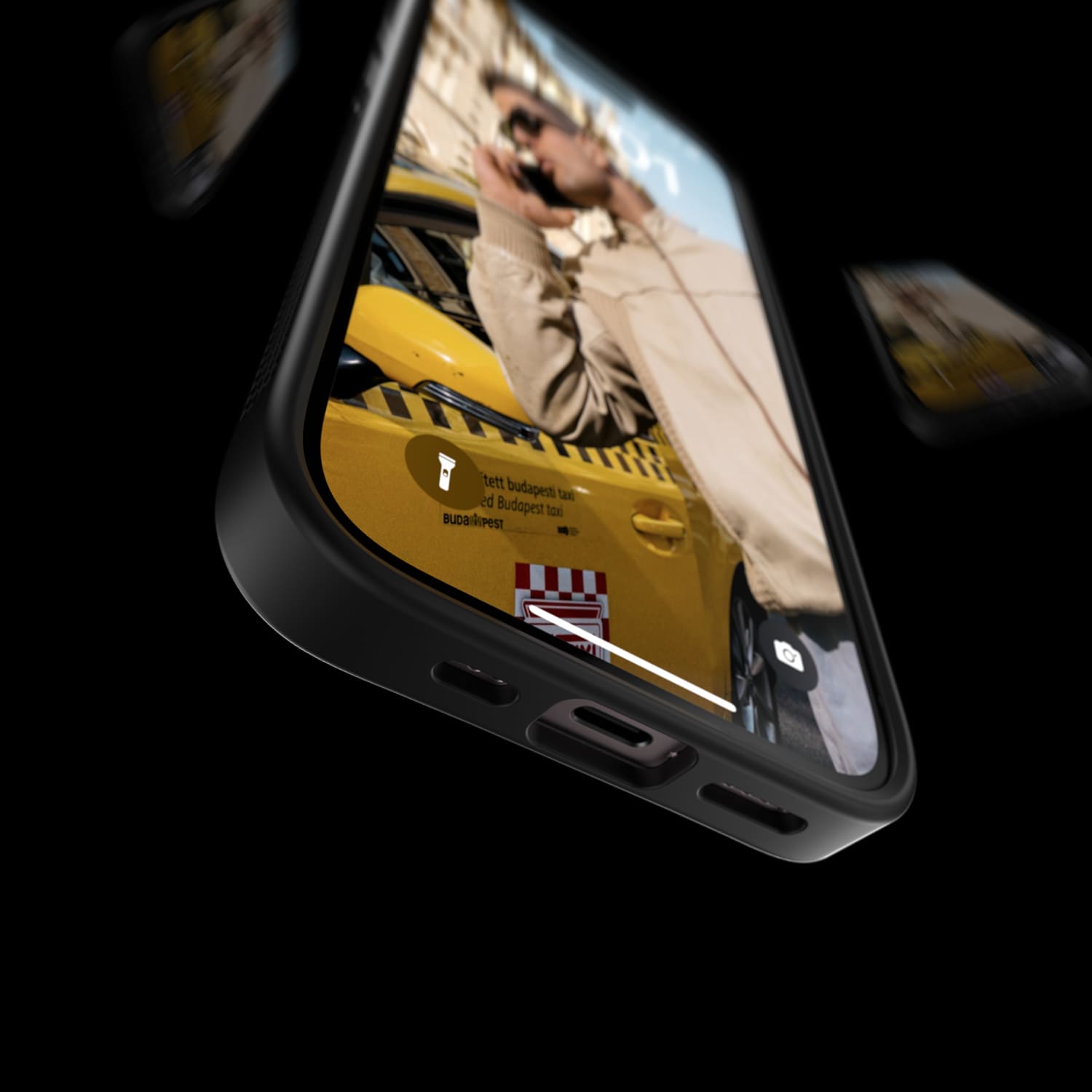 Antibakterielle Schutzhülle PanzerGlass ClearCase für Apple iPhone 15,Schwarz