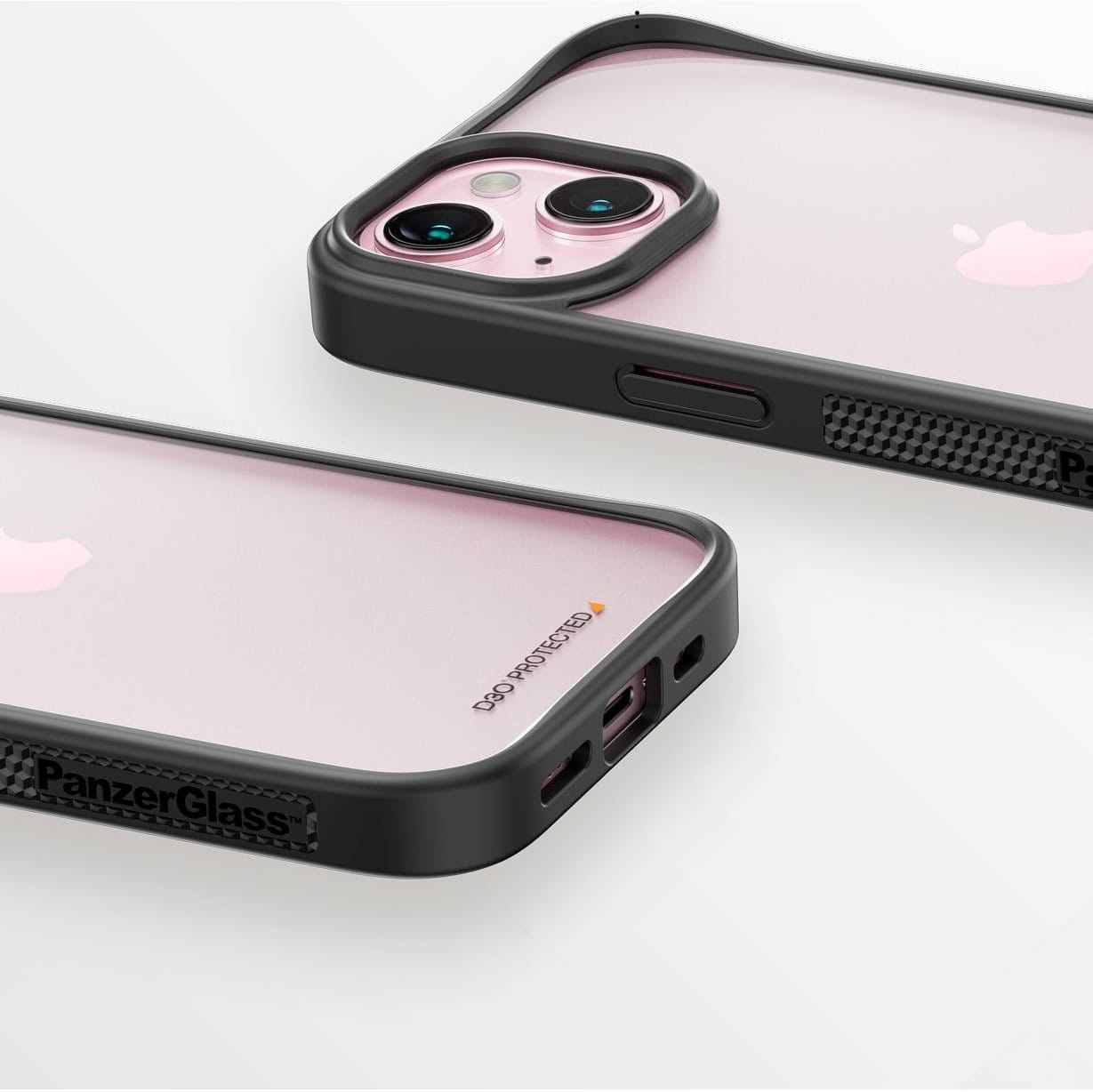 Antibakterielle Schutzhülle PanzerGlass ClearCase für Apple iPhone 15,Schwarz