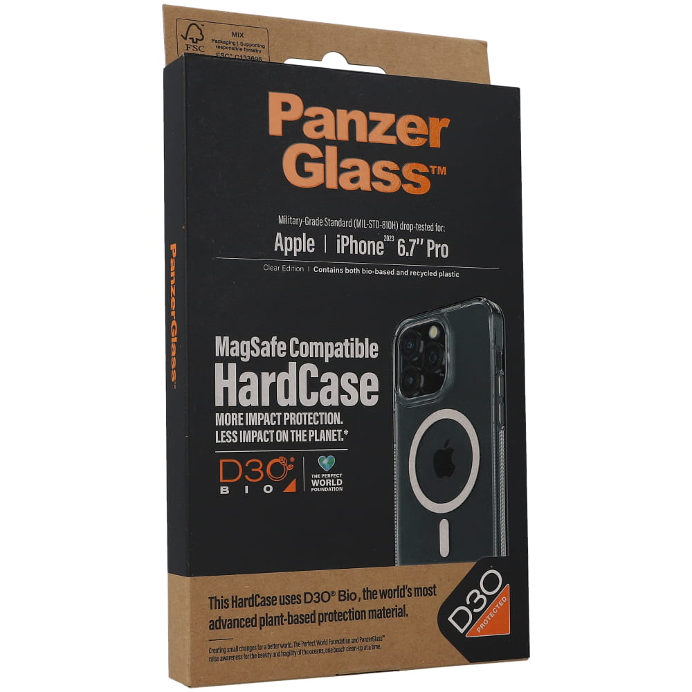 Antibakterielle Schutzhülle PanzerGlass HardCase MagSafe für Apple iPhone 15 Pro Max, Transparent