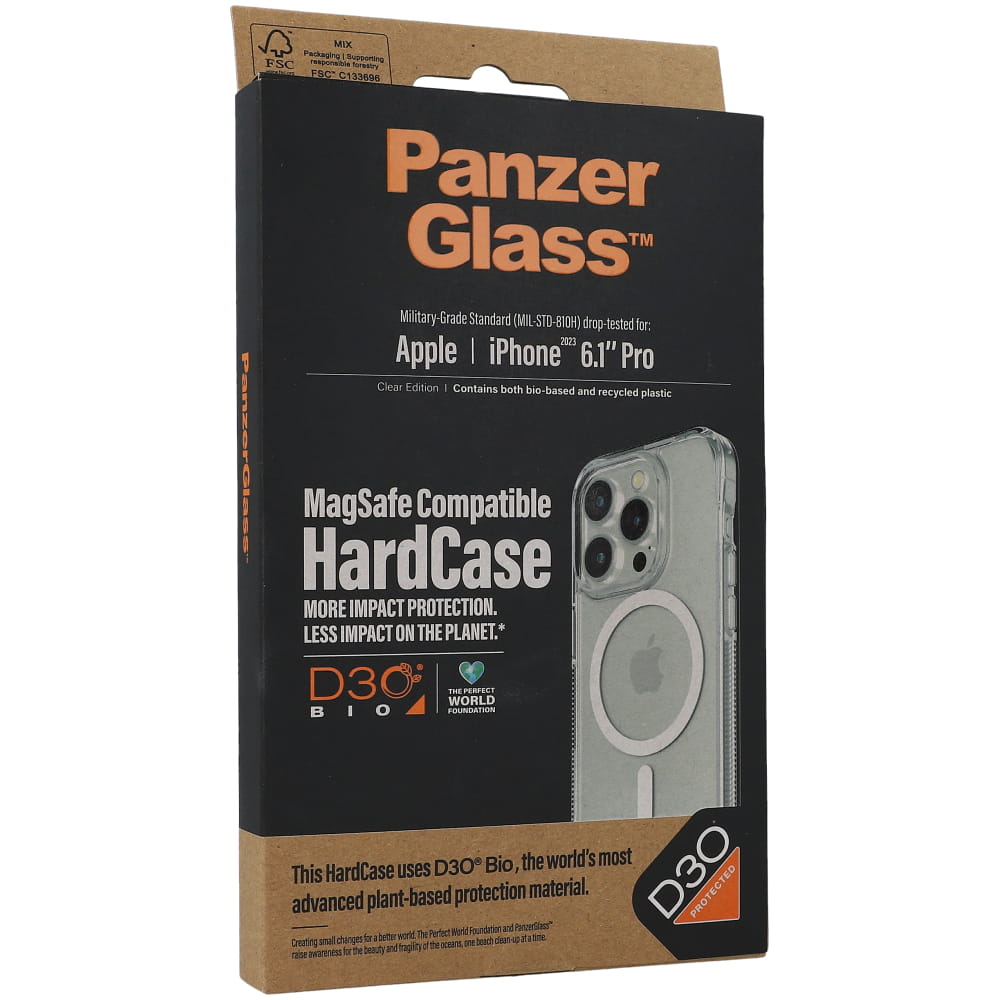 Antibakterielle Schutzhülle PanzerGlass HardCase MagSafe für Apple iPhone 15 Pro, Transparent