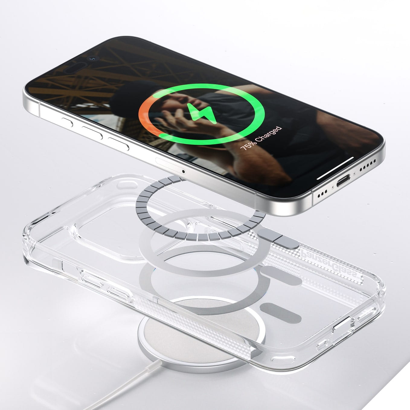 Antibakterielle Schutzhülle PanzerGlass HardCase MagSafe für Apple iPhone 15 Pro, Transparent
