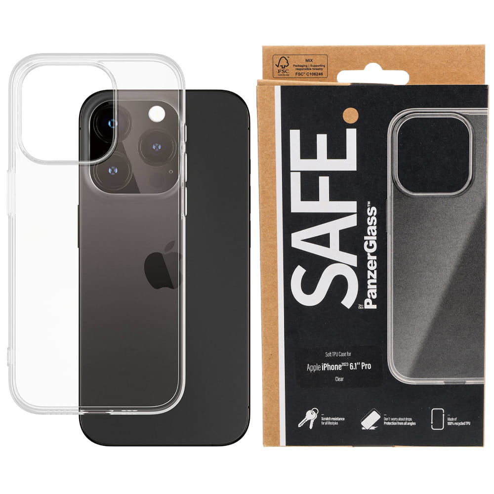 Schutzhülle Safe by PanzerGlass HardCase für Apple iPhone 15 Pro, Transparent