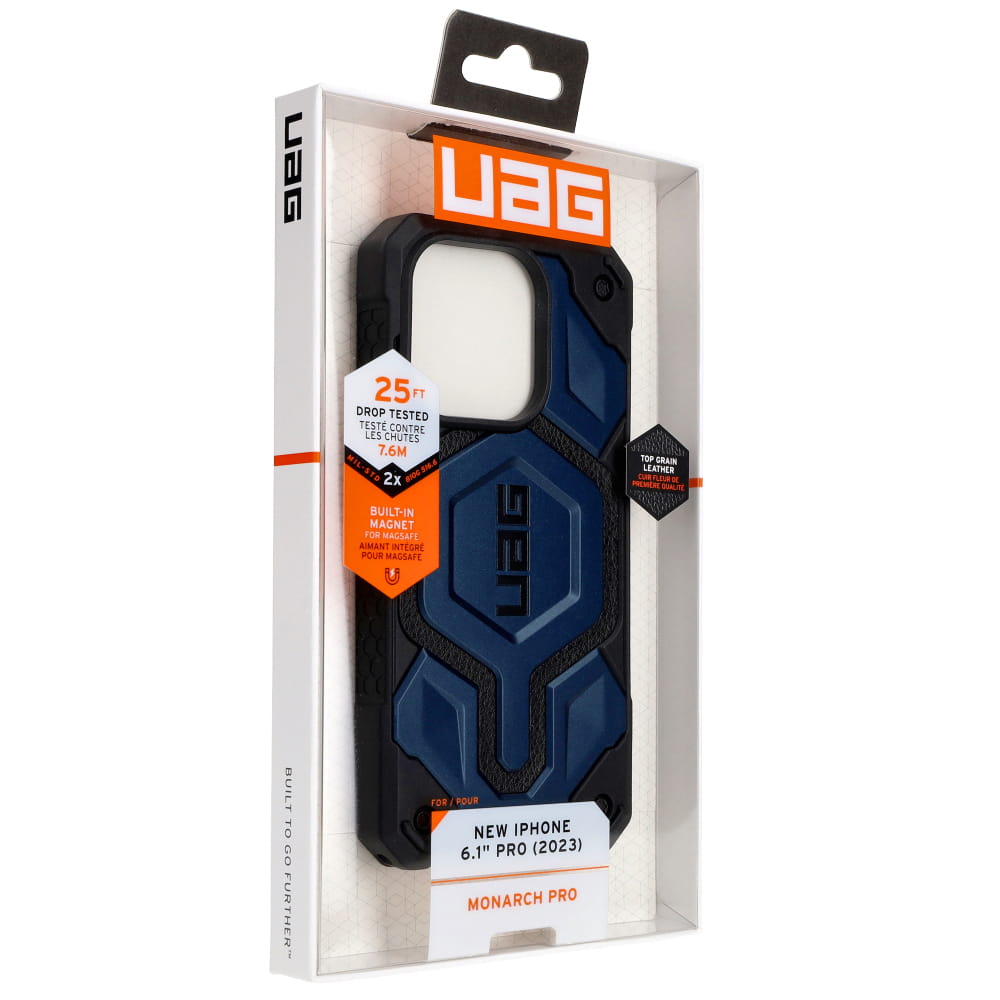 Schutzhülle Urban Armor Gear Monarch Pro MagSafe für Apple iPhone 15 Pro, Dunkelblau