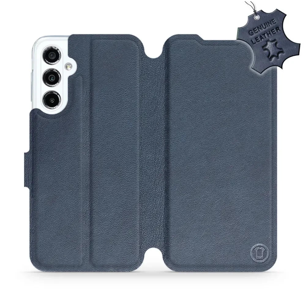 Echtleder Handyhülle für Galaxy M34 5G, Mobiwear Leather, Dunkelblau