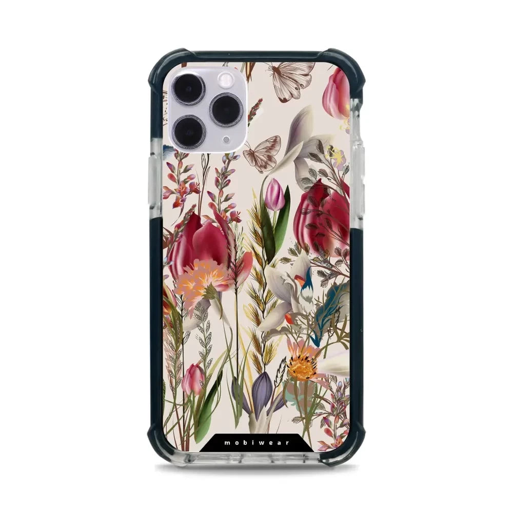 Handyhülle für iPhone 11 Pro mit MagSafe, Mobiwear Elite Bumper, Blumenstrauß