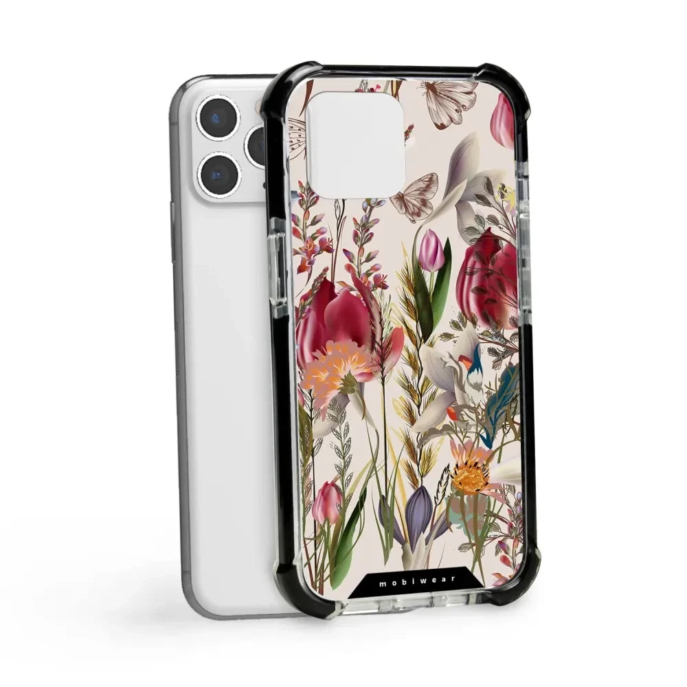Handyhülle für iPhone 11 Pro mit MagSafe, Mobiwear Elite Bumper, Blumenstrauß