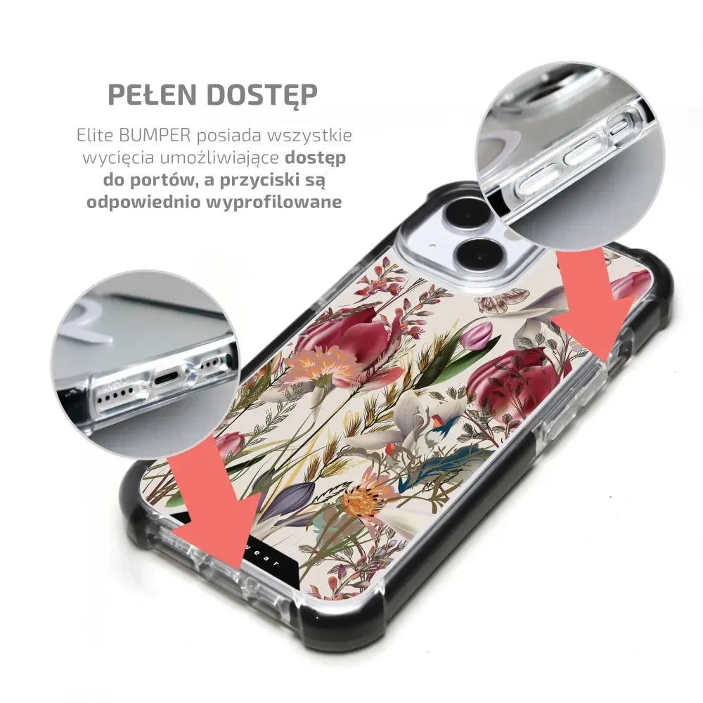 Handyhülle für iPhone 11 Pro mit MagSafe, Mobiwear Elite Bumper, Blumenstrauß