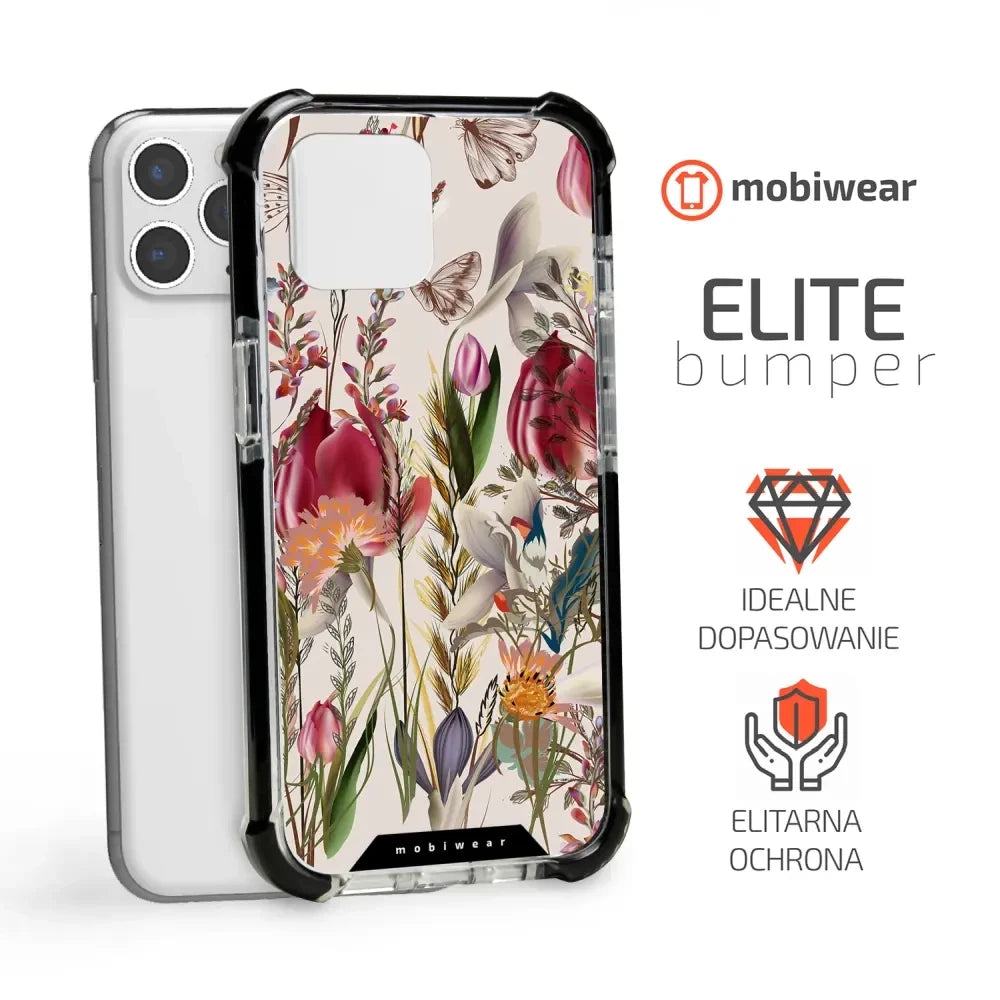 Handyhülle für iPhone 11 Pro mit MagSafe, Mobiwear Elite Bumper, Blumenstrauß