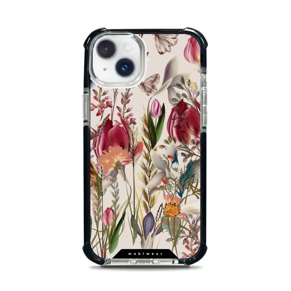 Handyhülle für iPhone 14 Plus mit MagSafe, Mobiwear Elite Bumper, Blumenstrauß
