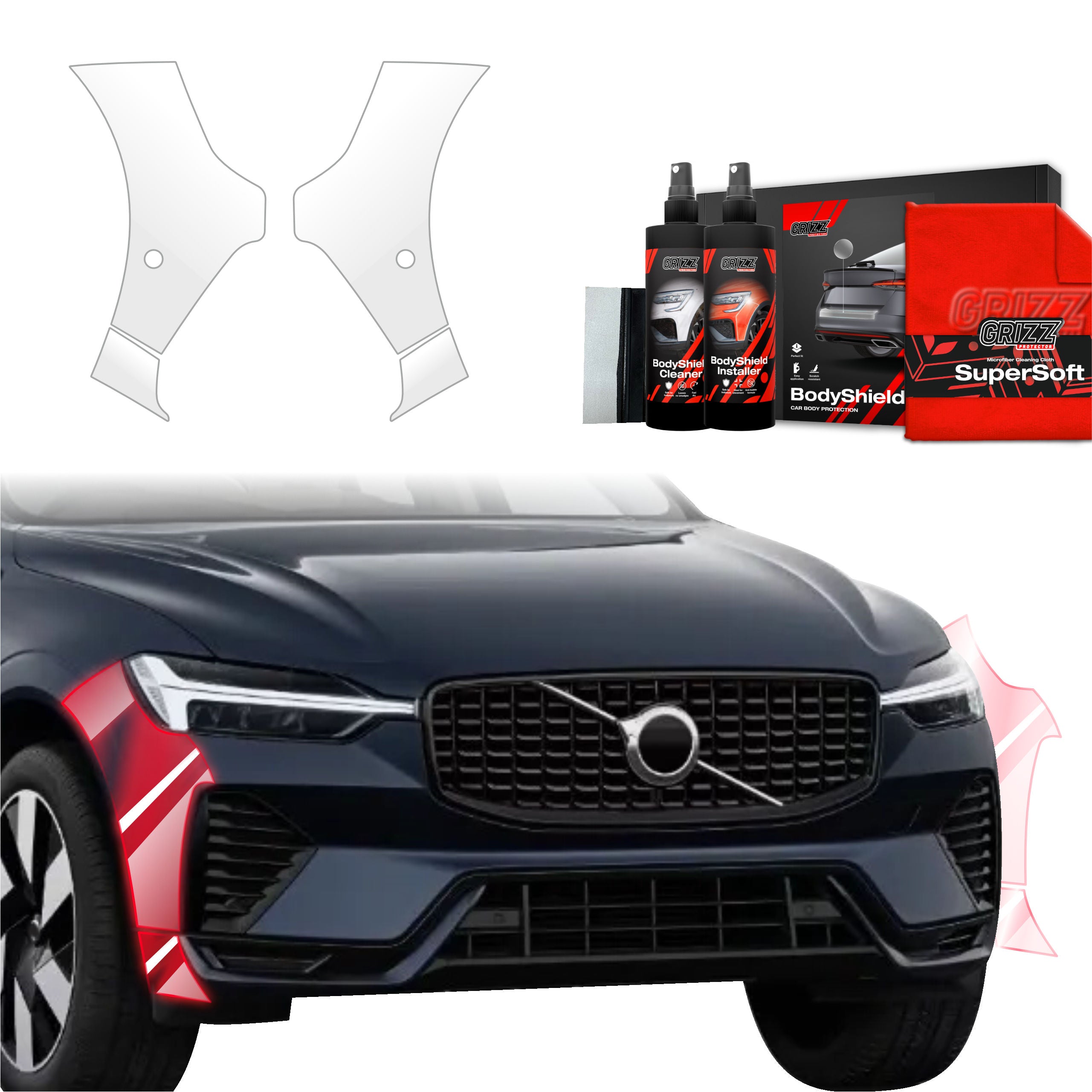 2in1 Schutzfolie Grizz Protector für Stoßstange - Volvo XC60 2 (2022-2026)