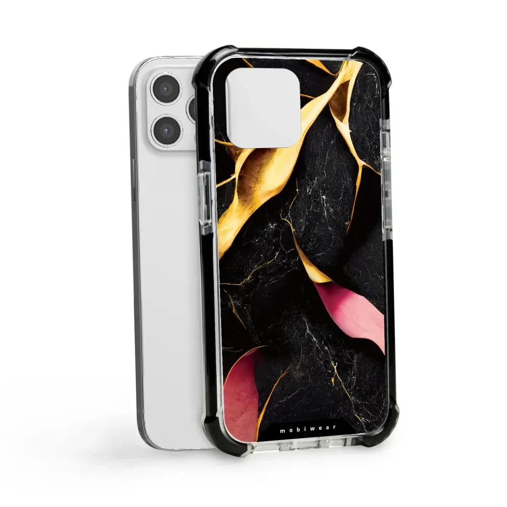 Handyhülle für iPhone 12 Pro mit MagSafe, Mobiwear Elite Bumper, Vergoldetes Erz