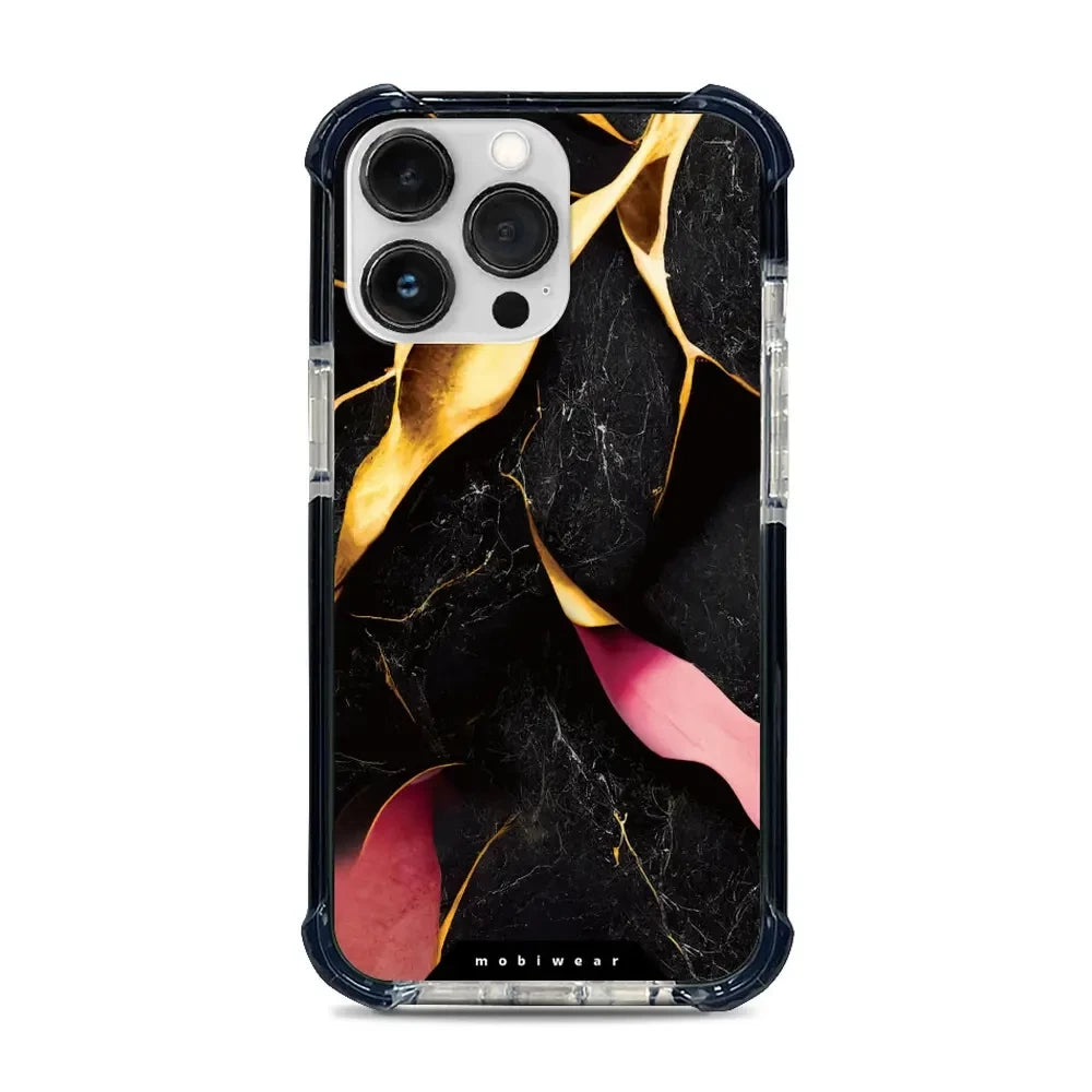 Handyhülle für iPhone 13 Pro mit MagSafe, Mobiwear Elite Bumper, Vergoldetes Erz