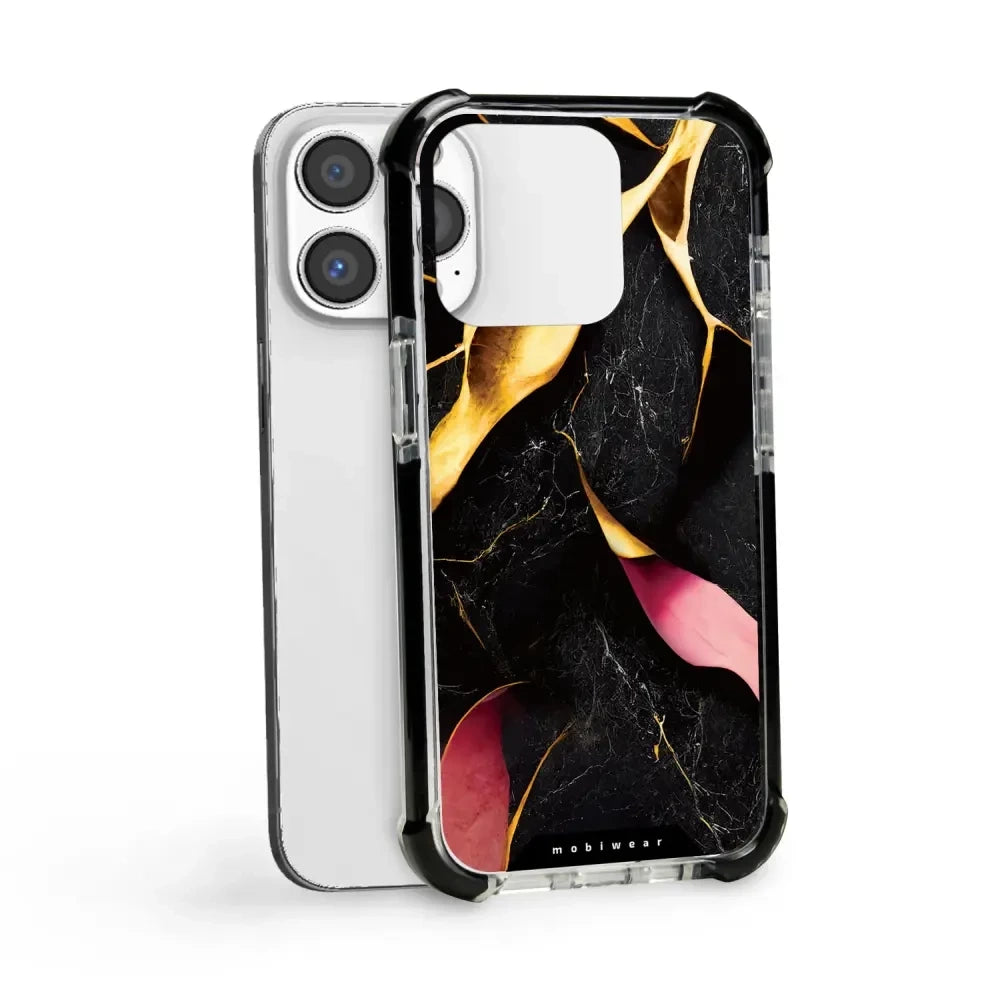Handyhülle für iPhone 13 Pro mit MagSafe, Mobiwear Elite Bumper, Vergoldetes Erz