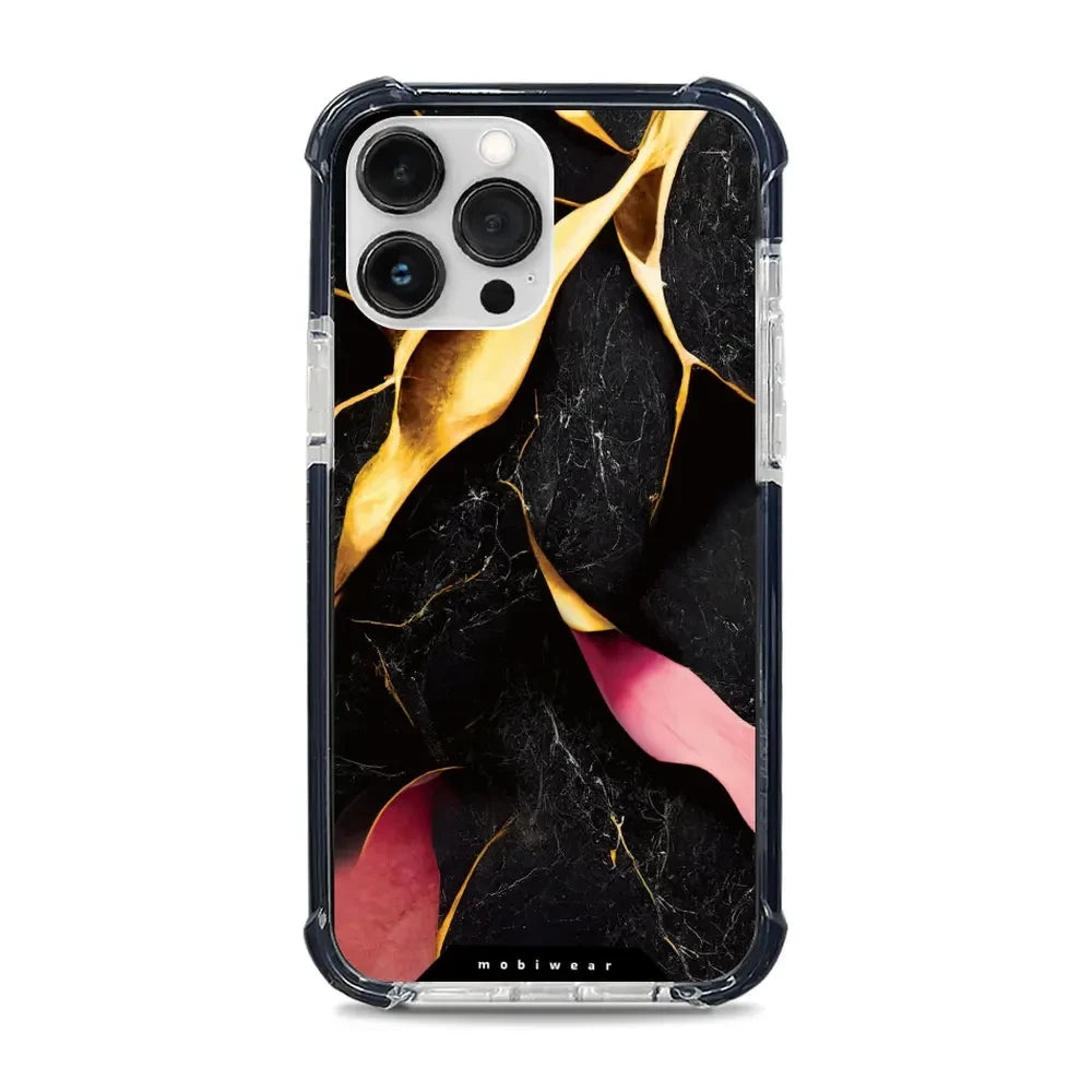 Handyhülle für iPhone 13 Pro Max mit MagSafe, Mobiwear Elite Bumper, Vergoldetes Erz