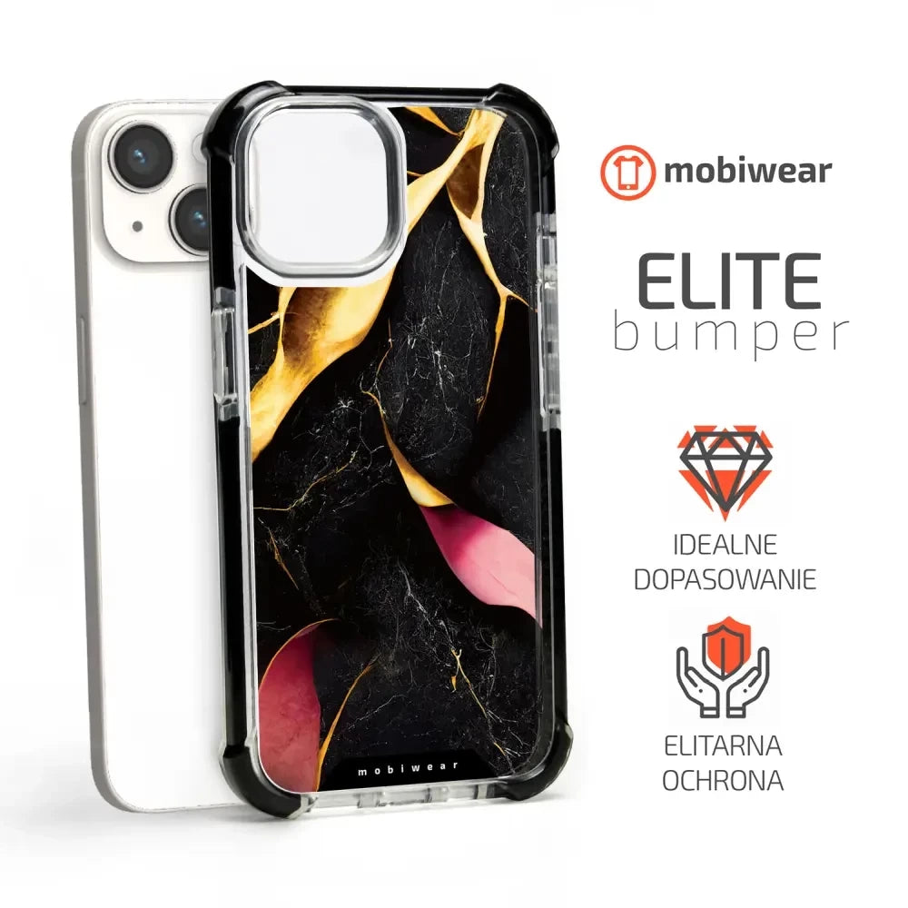 Handyhülle für iPhone 14 mit MagSafe, Mobiwear Elite Bumper, Vergoldetes Erz