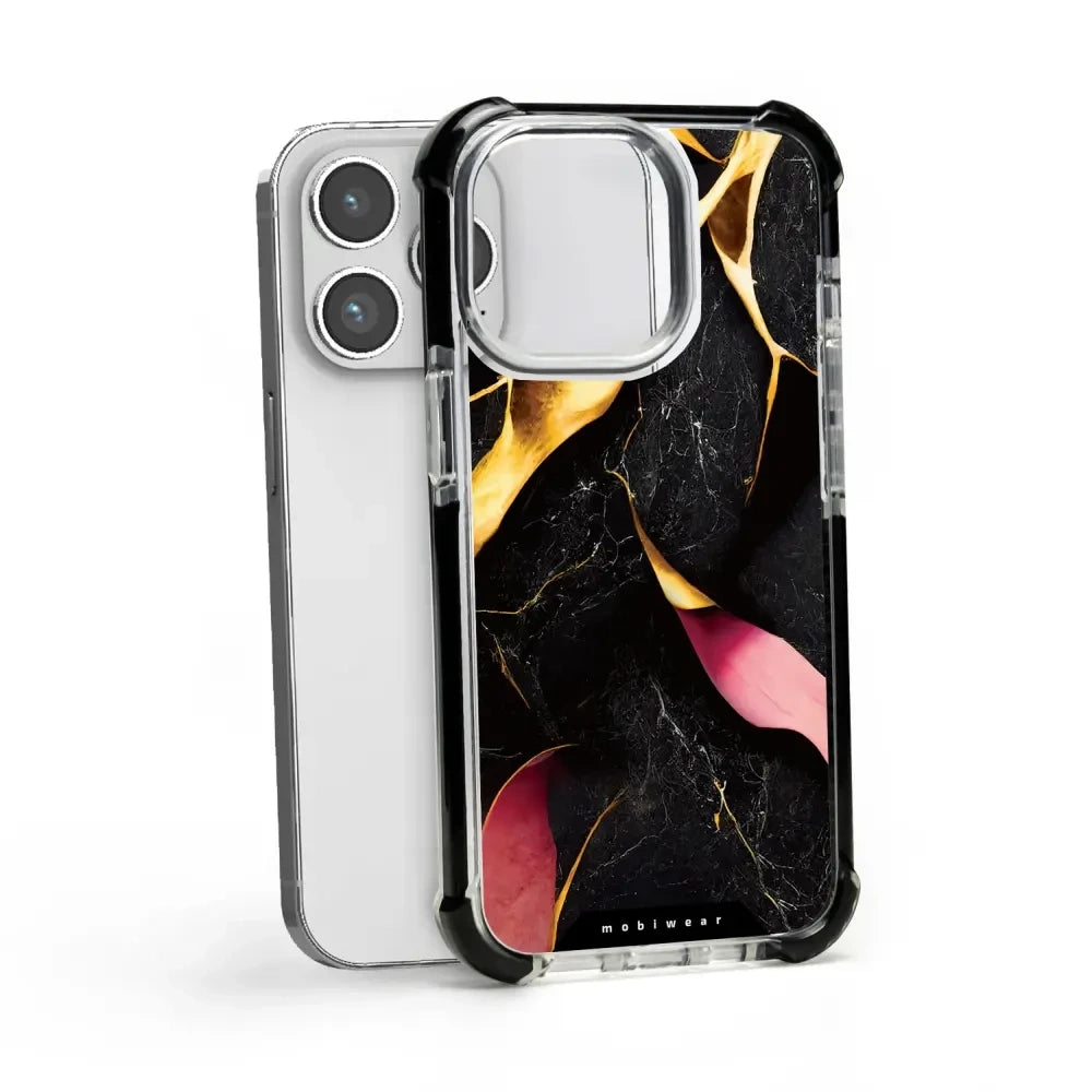 Handyhülle für iPhone 14 Pro mit MagSafe, Mobiwear Elite Bumper, Vergoldetes Erz