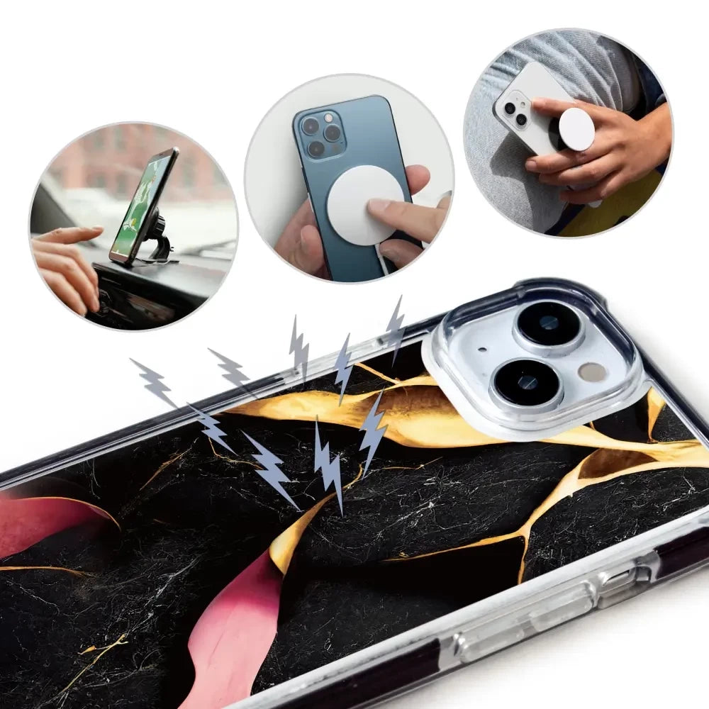 Handyhülle für iPhone 14 Pro Max mit MagSafe, Mobiwear Elite Bumper, Vergoldetes Erz