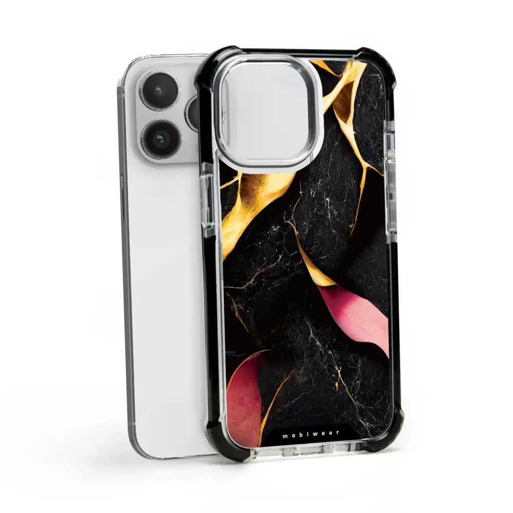 Handyhülle für iPhone 14 Pro Max mit MagSafe, Mobiwear Elite Bumper, Vergoldetes Erz