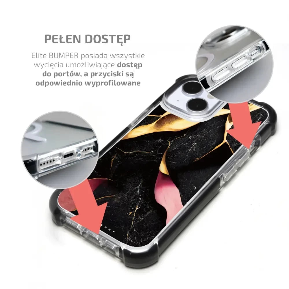 Handyhülle für iPhone 14 Pro Max mit MagSafe, Mobiwear Elite Bumper, Vergoldetes Erz