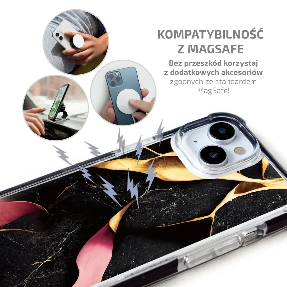 Handyhülle für iPhone 14 Pro Max mit MagSafe, Mobiwear Elite Bumper, Vergoldetes Erz