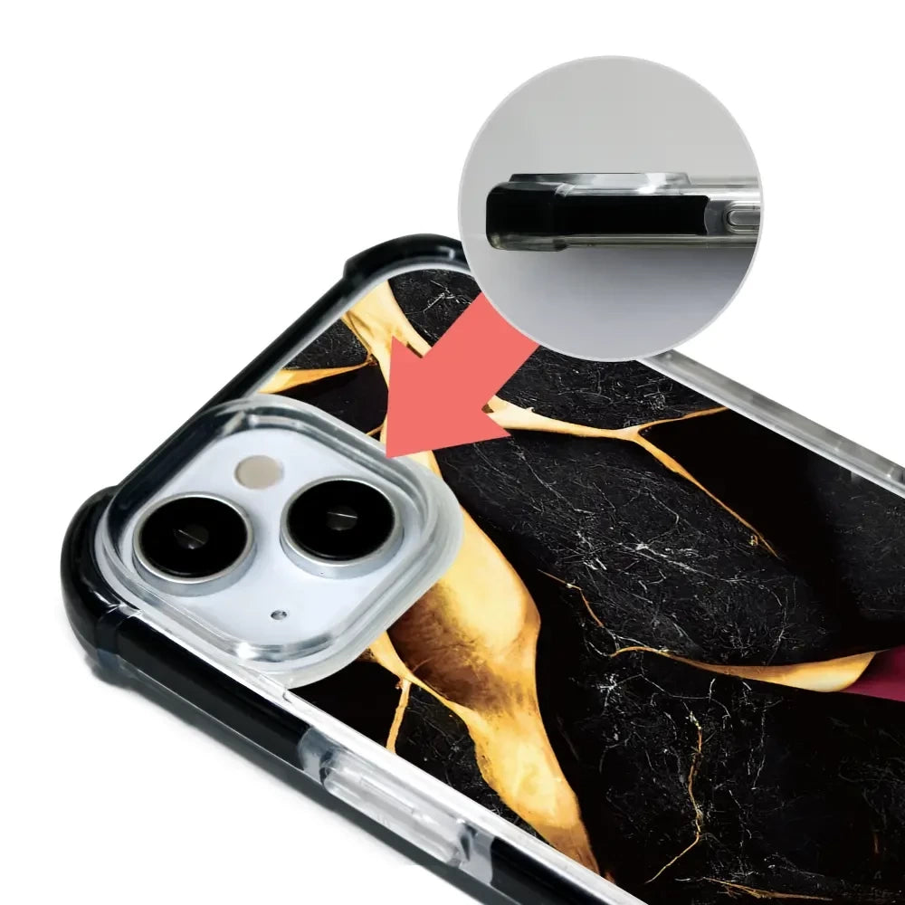Handyhülle für iPhone 15 mit MagSafe, Mobiwear Elite Bumper, Vergoldetes Erz
