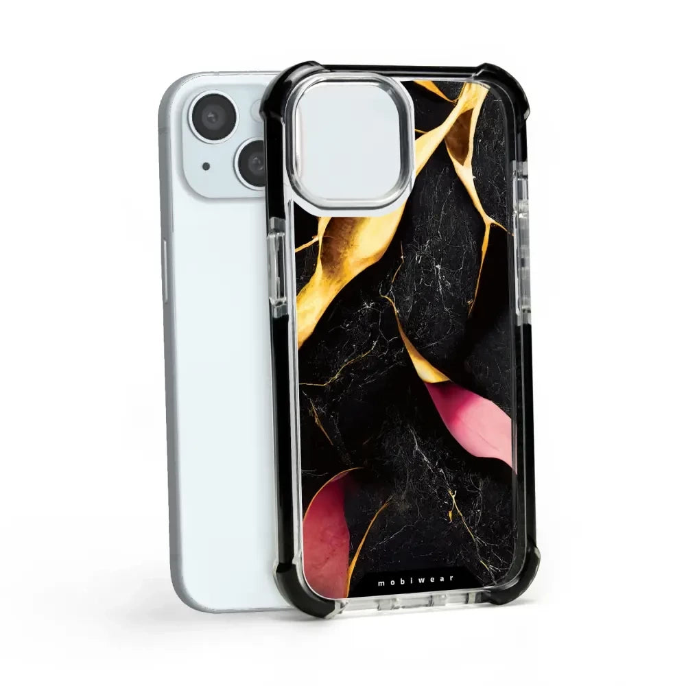 Handyhülle für iPhone 15 mit MagSafe, Mobiwear Elite Bumper, Vergoldetes Erz