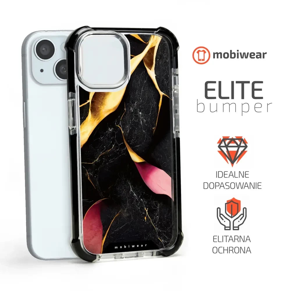 Handyhülle für iPhone 15 mit MagSafe, Mobiwear Elite Bumper, Vergoldetes Erz
