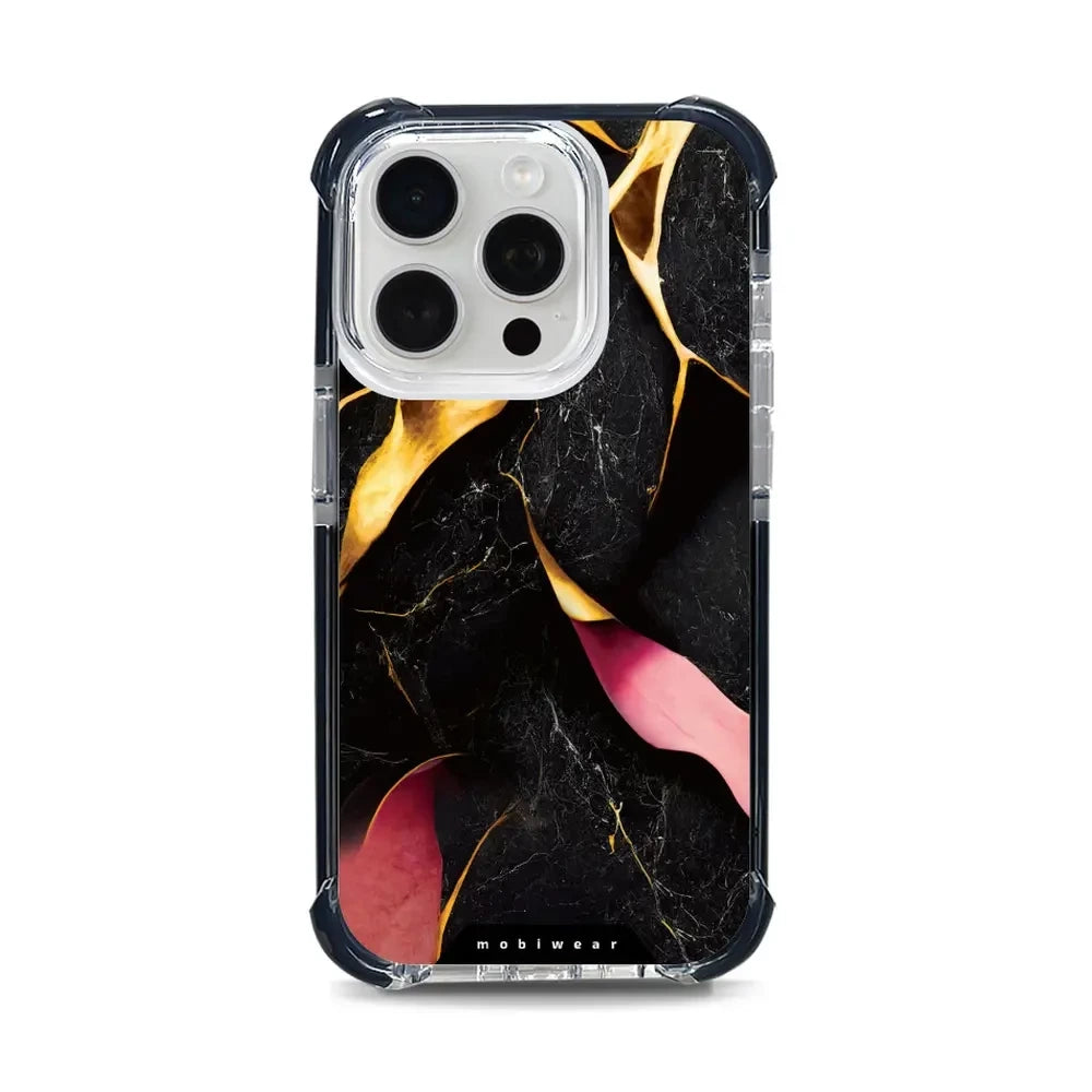 Handyhülle für iPhone 15 Pro mit MagSafe, Mobiwear Elite Bumper, Vergoldetes Erz