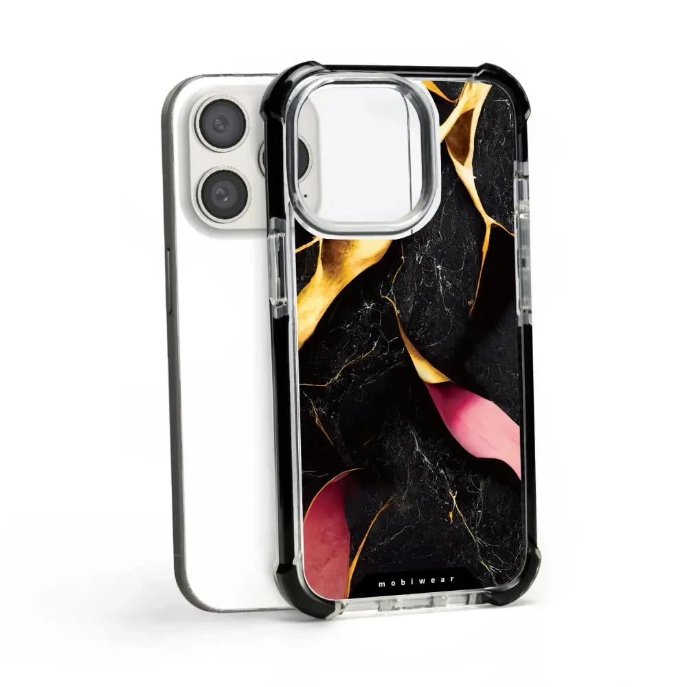 Handyhülle für iPhone 15 Pro mit MagSafe, Mobiwear Elite Bumper, Vergoldetes Erz