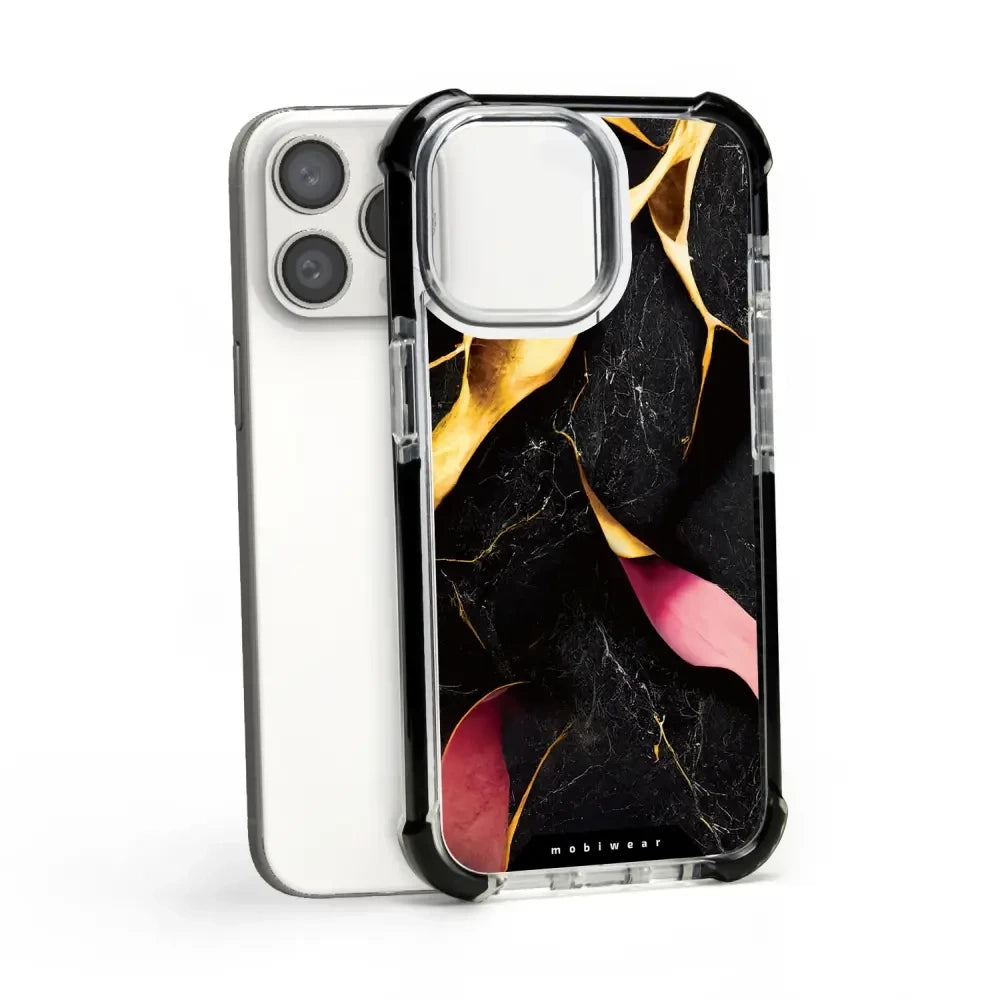 Handyhülle für iPhone 15 Pro Max mit MagSafe, Mobiwear Elite Bumper, Vergoldetes Erz