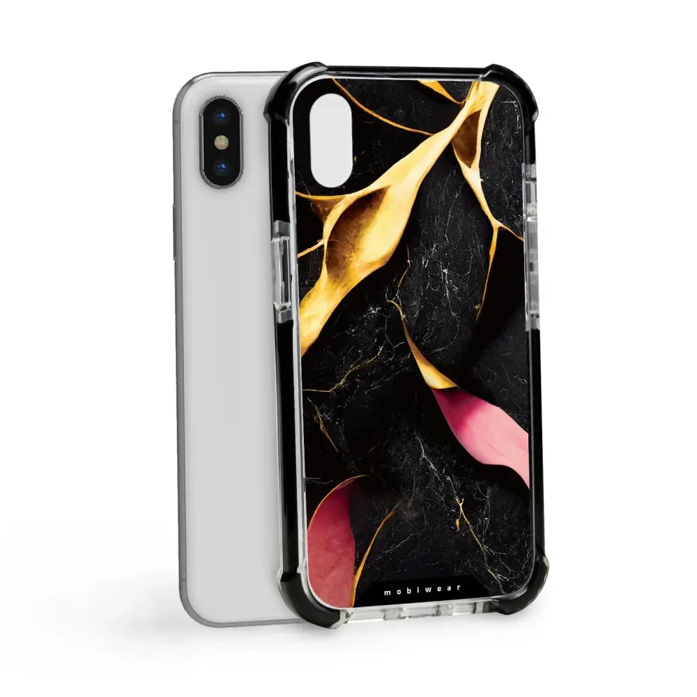 Handyhülle für iPhone Xs mit MagSafe, Mobiwear Elite Bumper, Vergoldetes Erz