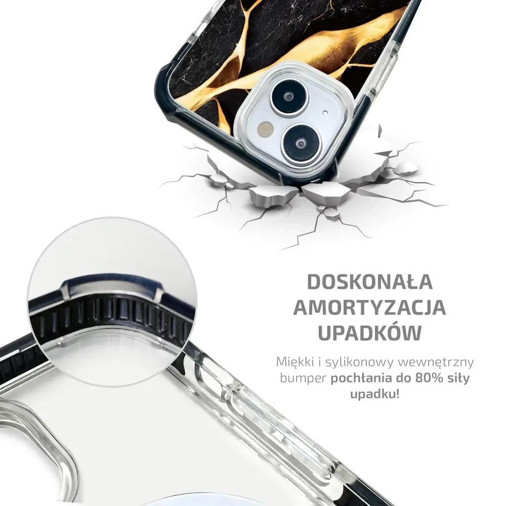 Handyhülle für iPhone Xs mit MagSafe, Mobiwear Elite Bumper, Vergoldetes Erz