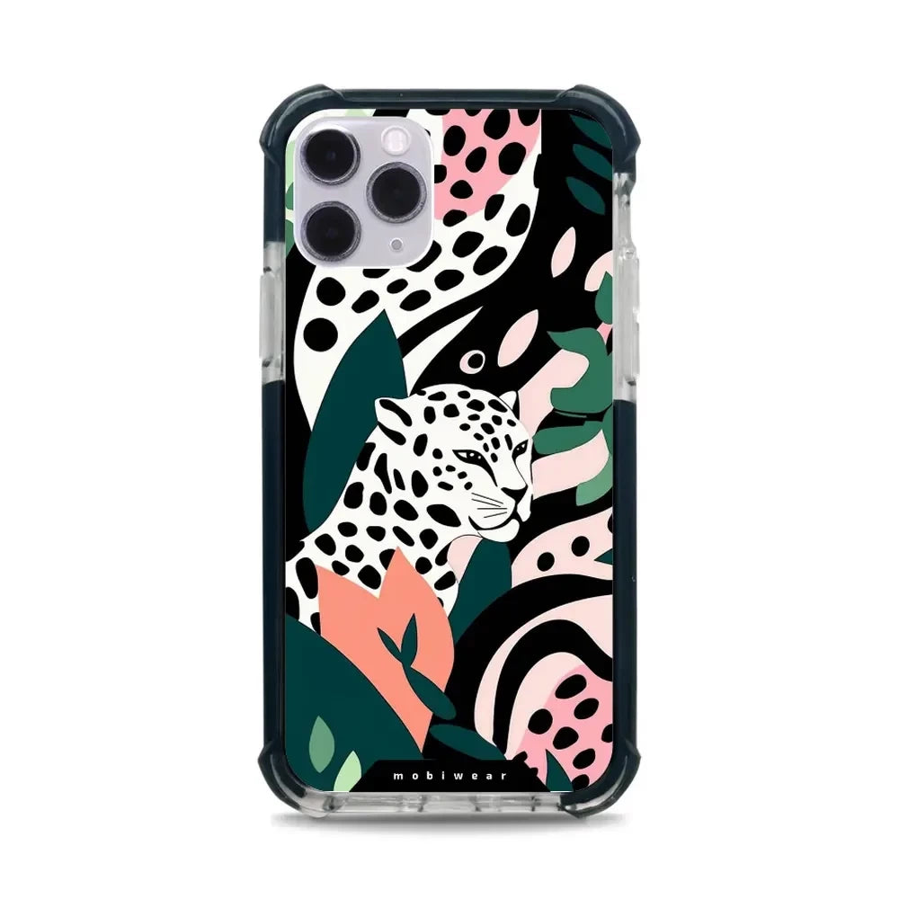 Handyhülle für iPhone 11 Pro mit MagSafe, Mobiwear Elite Bumper, Tropischer Gepard