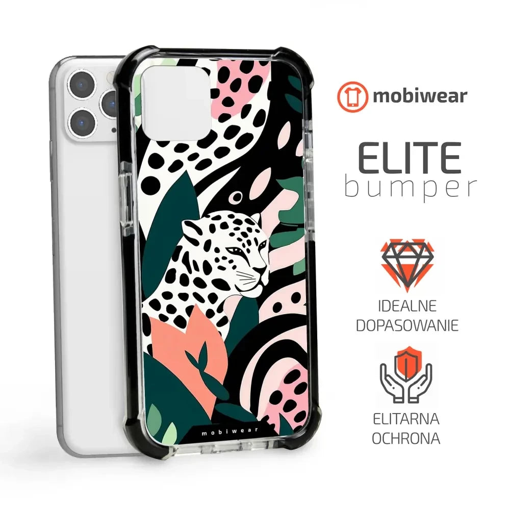 Handyhülle für iPhone 11 Pro Max mit MagSafe, Mobiwear Elite Bumper, Tropischer Gepard