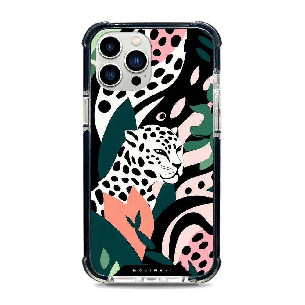 Handyhülle für iPhone 12 Pro Max mit MagSafe, Mobiwear Elite Bumper, Tropischer Gepard